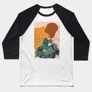 Mid Century Modern, Abstract Botanical Illustration Baseball T-Shirt